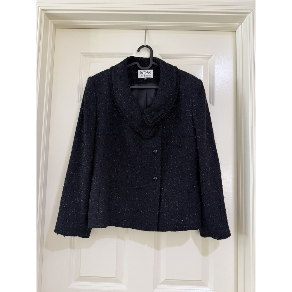 kasper women black blazer size 12P